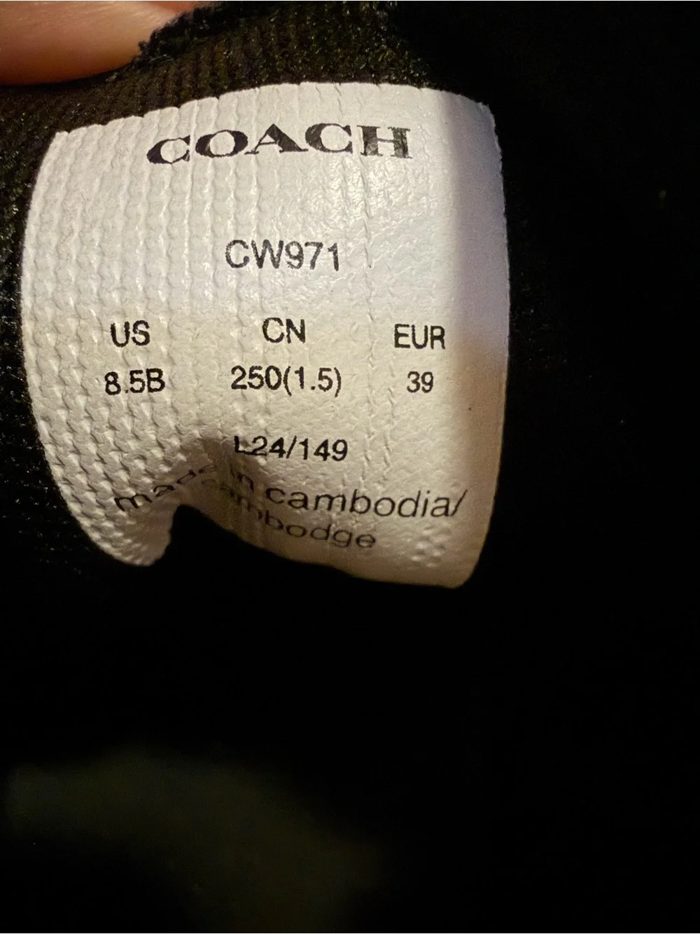 Coach Black Leather Low-Top Sneakers with Gold Logo